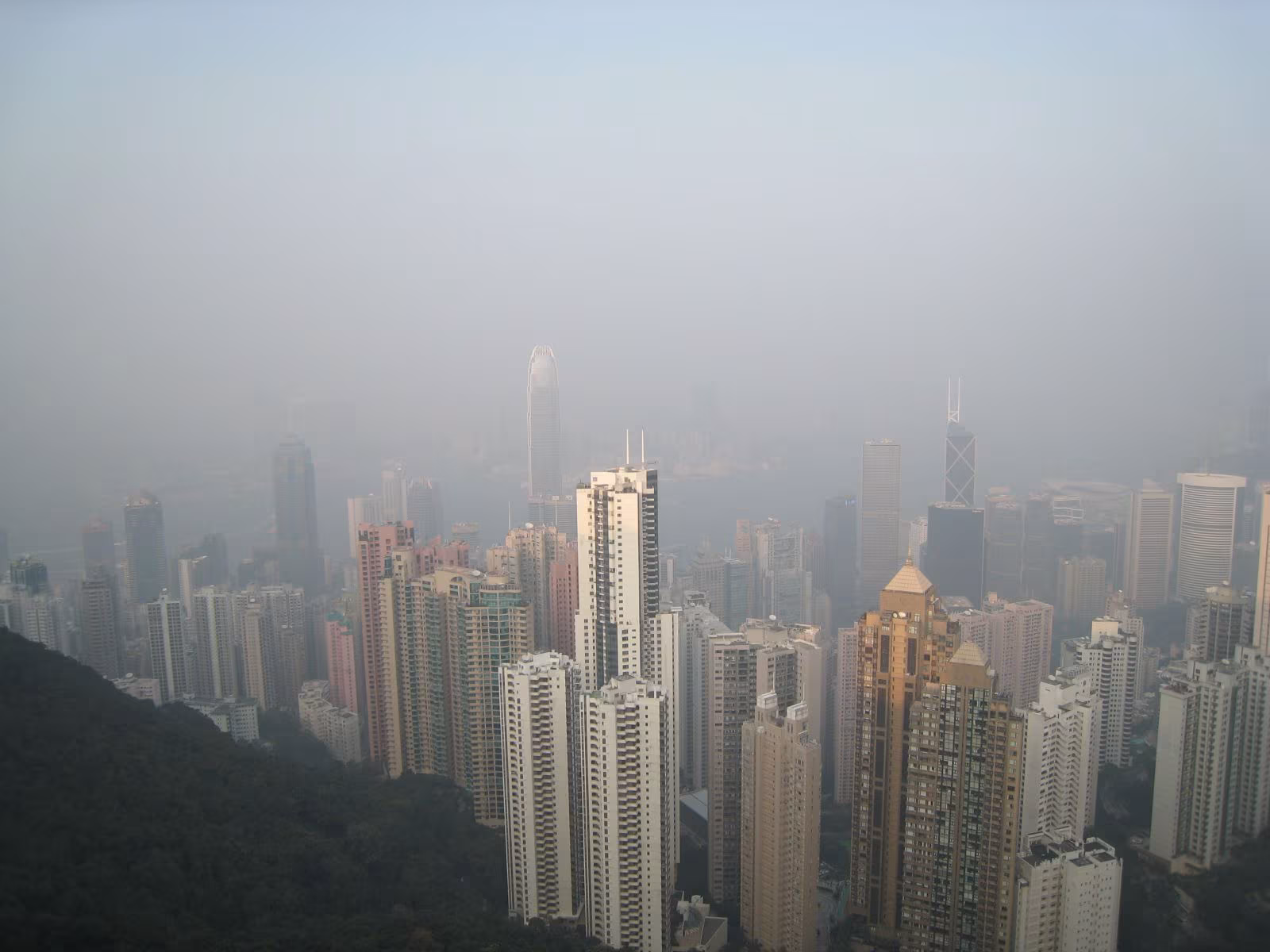 香港太平山頂霧景
