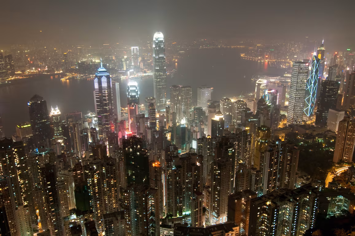 香港太平山頂日景或夜景